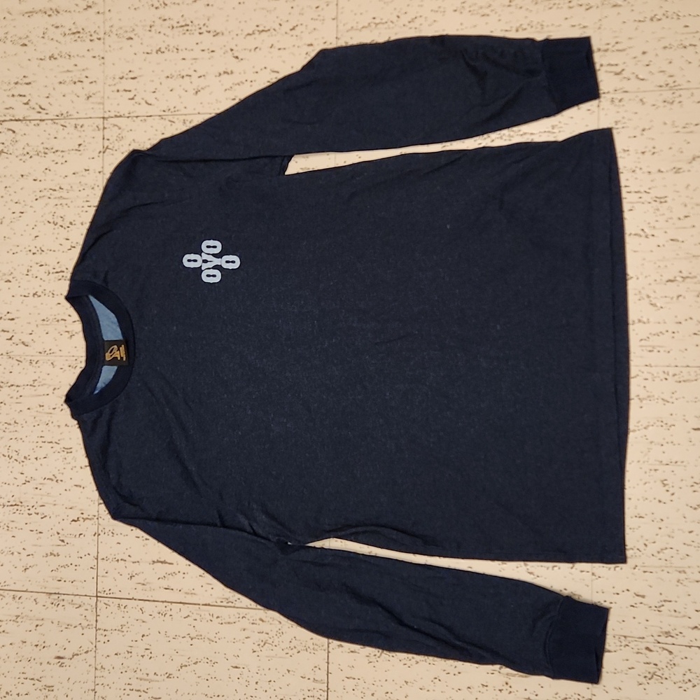 OVO October's Very Own Navy Blue Long Sleeve Spellout Logo Tee